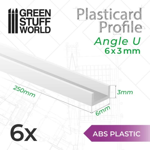 ASA Polystyrol-Profile U - 10x5mm ASA Polystyrol-Profile U 6x3mm